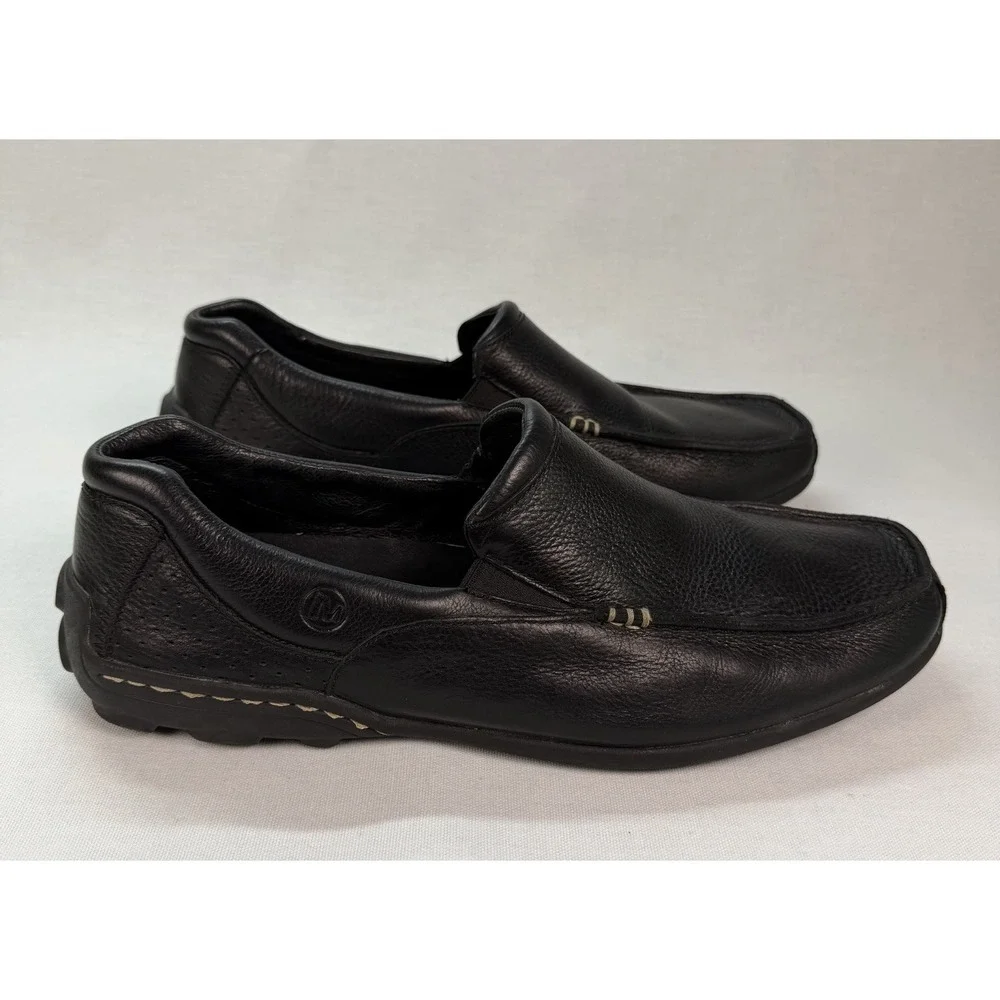 Merrell Rally Mocs Driving Loafers Mens 11.5 Black Leather Slip On J38509